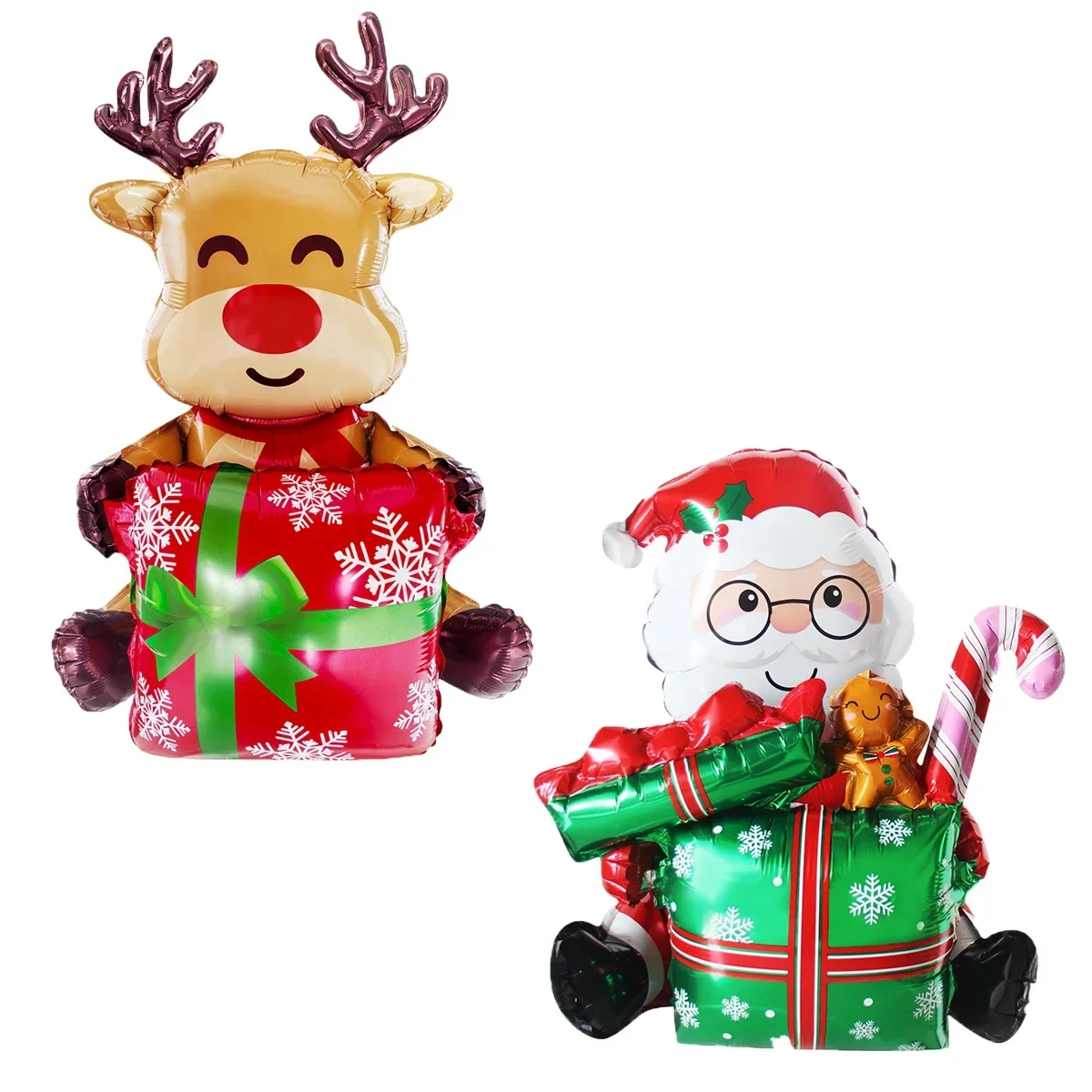 3D Gift Box Santa claus Foil Balloons Gift Box Elk Balloon Christmas Decorations for home Navidad 2025 Decor