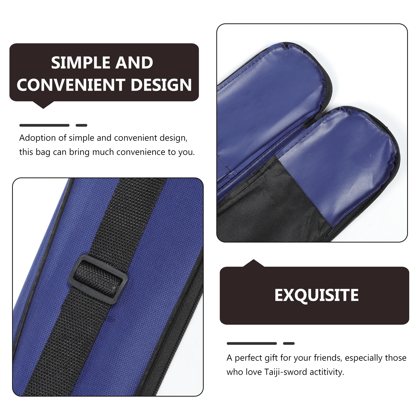 

Bag Blue Canvas Martial Carrier Lightweight Portable Shoulder Bag Cover for Tai Chi Fitness Tool