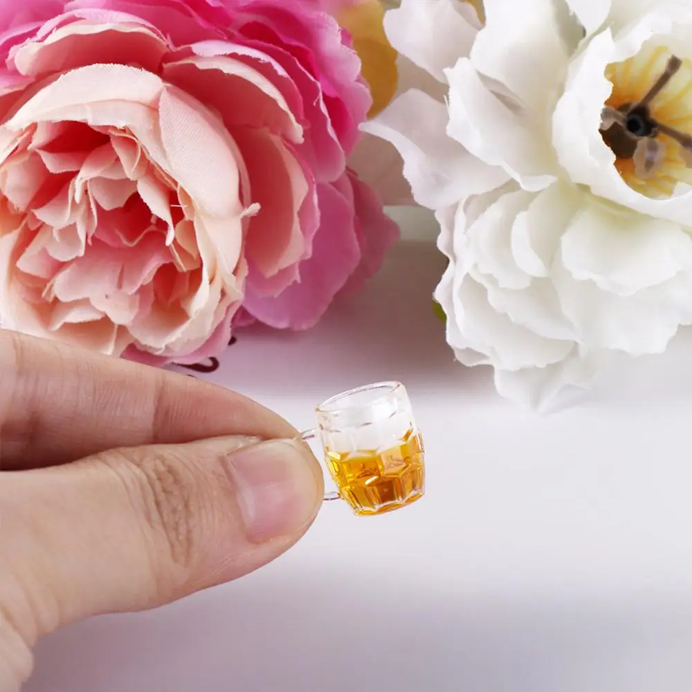 Decoration Dollhouse Accessories Mini Beer Mug Dollhouse Miniature Beer Cup Mini Lemon Cup Drinks  Miniature Scene Model