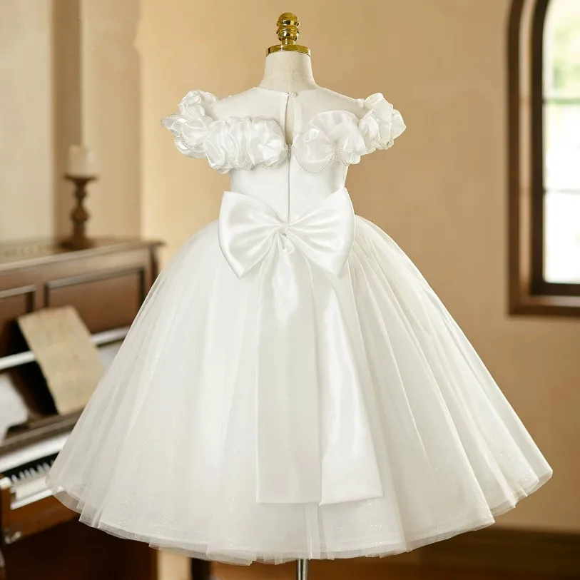 Hochwertige Kinder-Party-Abendkleider für Gastgeberin, Klavierauftritt, Geburtstag, Hochzeit, Blumenmädchen A5065 Großhandel – Detail 5