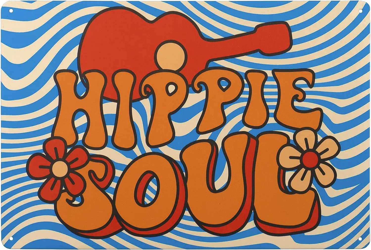 Metal Tin Sign Hippie Soul Art Print Wall Decor for Office Home Classroom Decor Gift for Hippie Girl Bohemian Girl 8x12 Inch