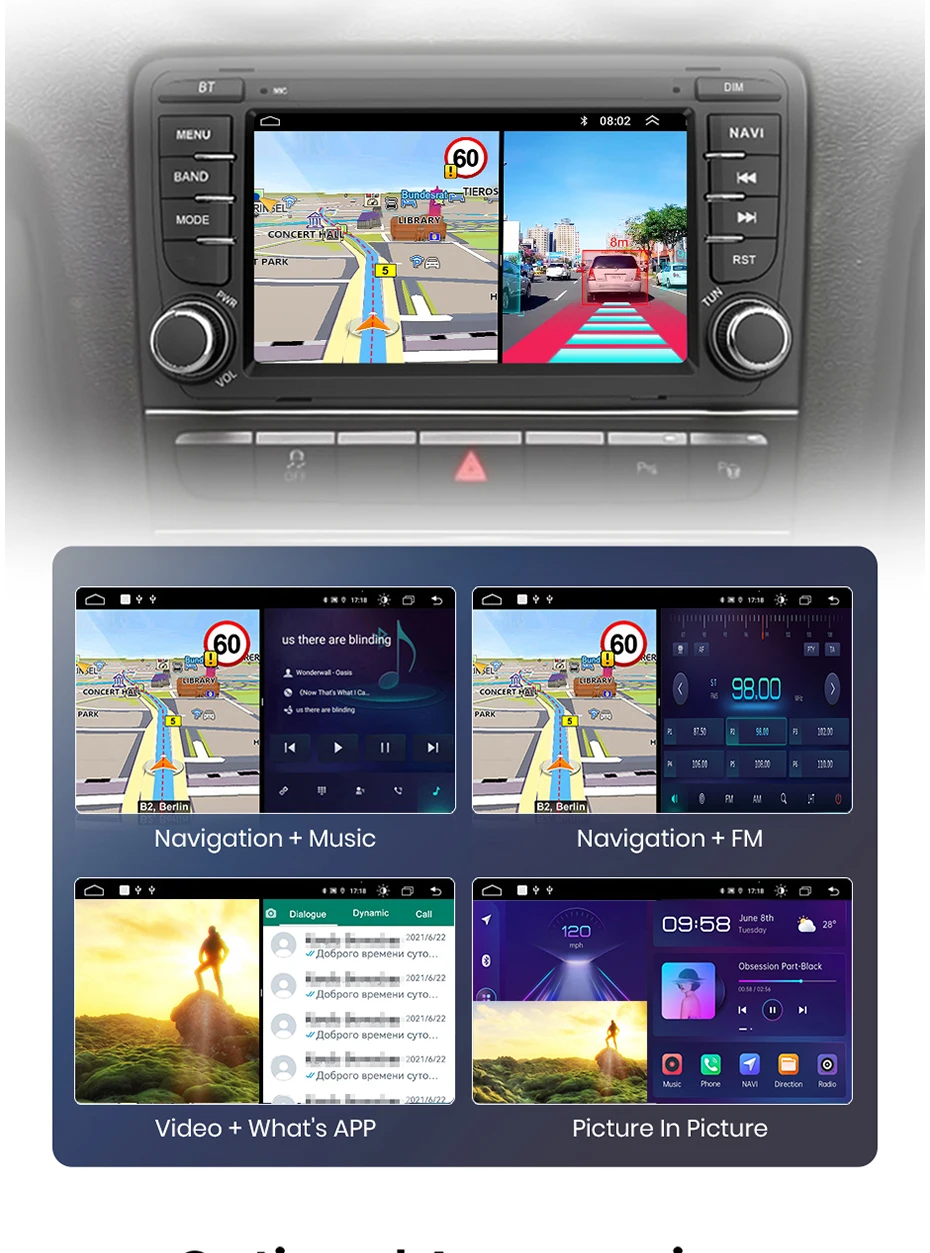 Junsun 7 Zoll Autoradio für Audi A3 8P S3 RS3 2003-2012 CarPlay Android Auto FM RDS DSP BT GPS Navi SWC HD IPS Touchscreen Plug & Play Multimedia-Player Freisprecheinrichtung Original-Autostil-Haupteinheit – Detail 30