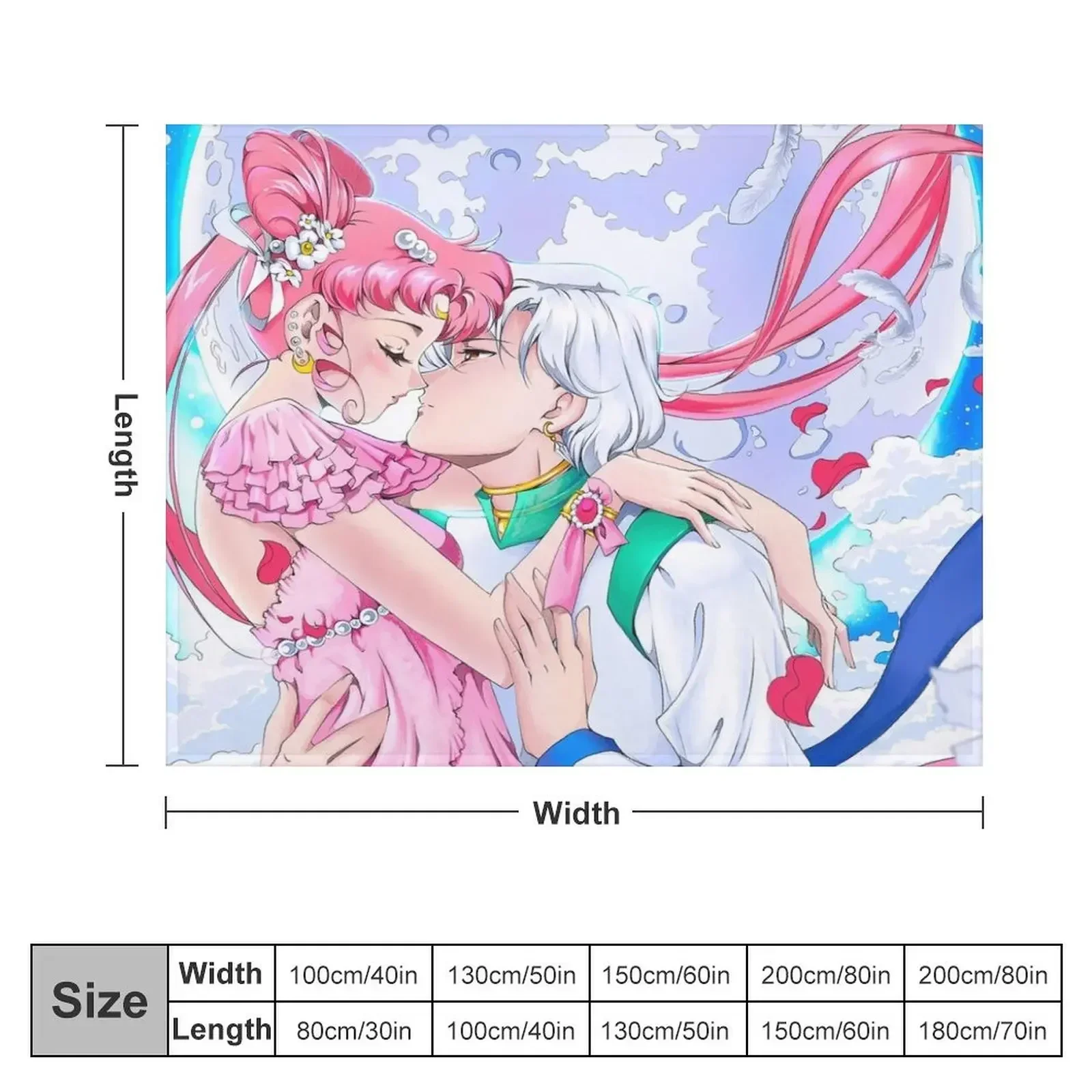 Helios x Chibiusa Moonlight Kiss Throw Blanket Decorative Throw Cute Luxury Throw Moving Blankets