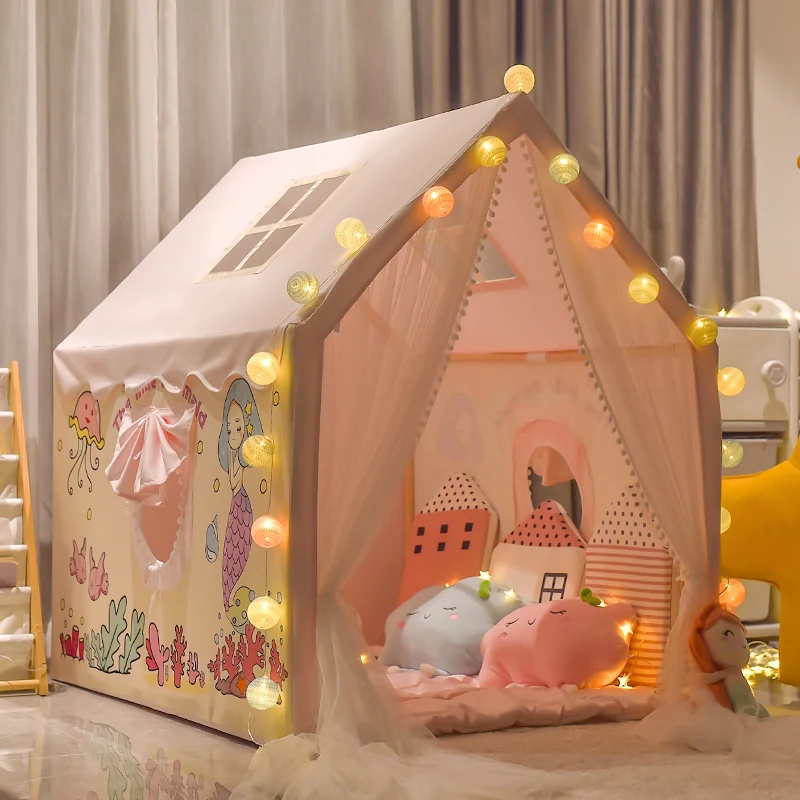 Ins enfants tente intérieure ménage bébé playhouse princesse fille fantaisie château jouet maison petite maison