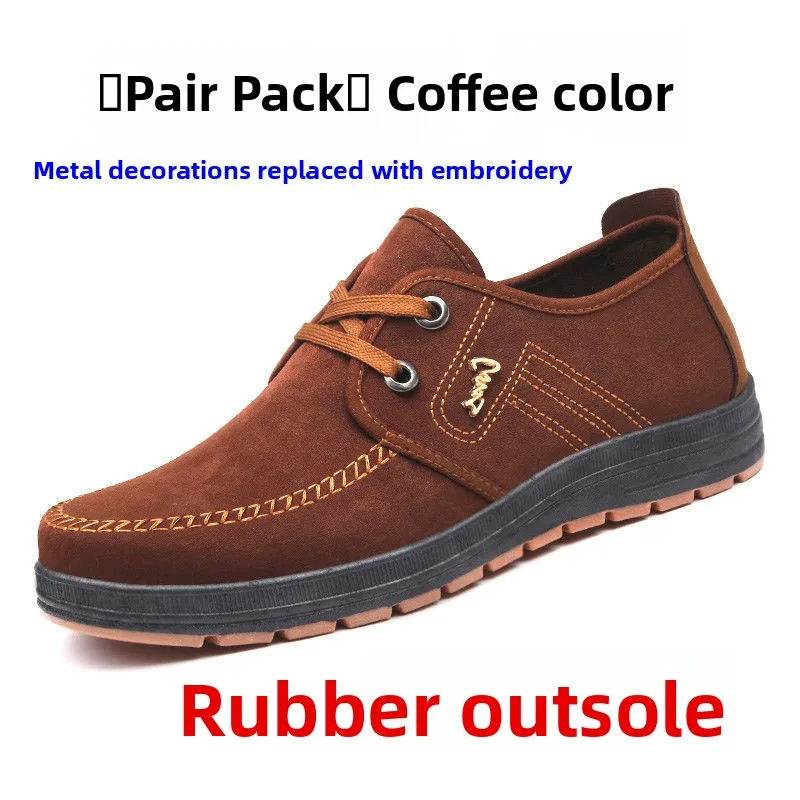 Comfortable Men's Work Shoes Breathable Slip-On Loafers Anti-Slip Casual Shoes Beijing Style Cloth Shoes Spring Summer Autumn
