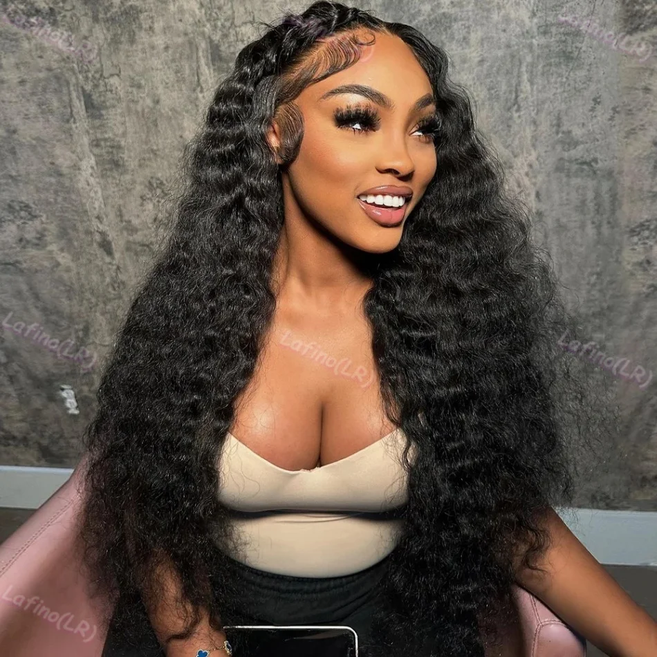 

Curly Wigs Natural Black Human Hair 30 40 Inch HD Lace Front Wigs 100% 13x6 200 Density Loose Deep Wave Frontal Wig For Women