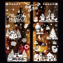 Merry Christmas Window Stickers Christmas Decoration for Home 2024 Window Sticker Xmas Ornament Navidad Natal New Year Gift 2025