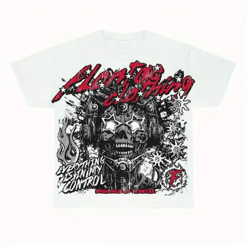 

Летняя мода 2024, новая американская ретро-черная толстовка Remake Era, футболка, летняя новая мужская и женская уличная одежда