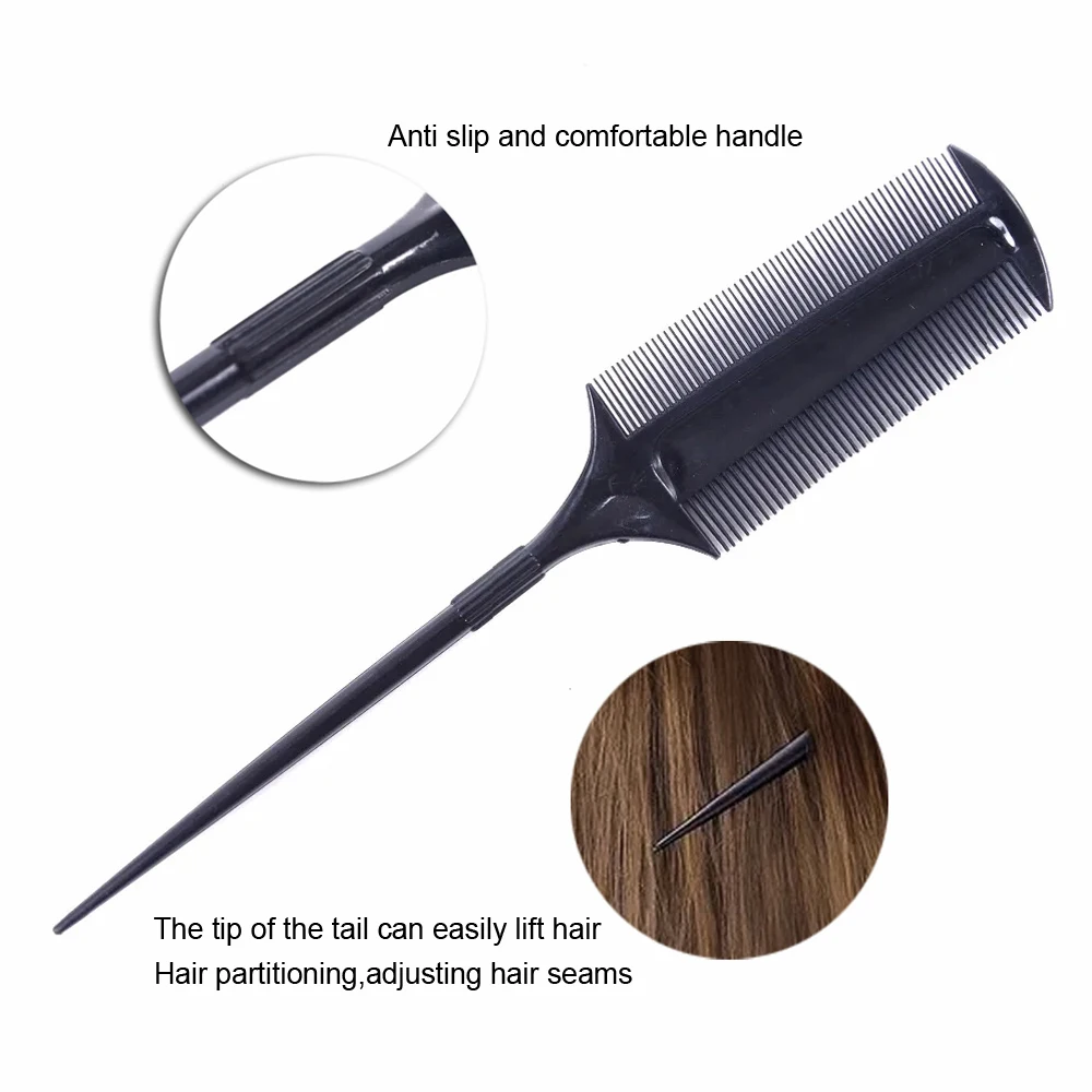Professional Hairdressing Double Side Dye Comb with Nylon Hair Drying Brush Tinting Combs Hair Color Brush Hair Styling Tools