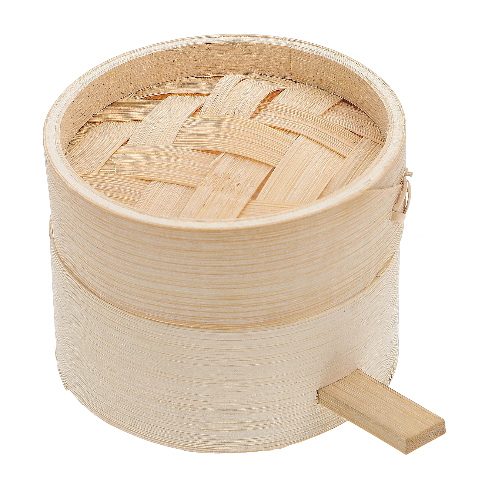 

2pcs Bamboo Mini Round Dim Sum Dense Flat Bottom Food Steam Cookware Kitchen Tools Home Use 9Cm With Handle Cover Steam Faster