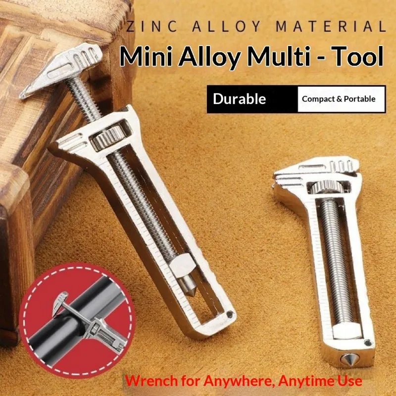 Portable Multifunctional Micro Caliper EDC Mini Wrench Adjustable Key Pendant with Small Board Tool for Precision Measurement