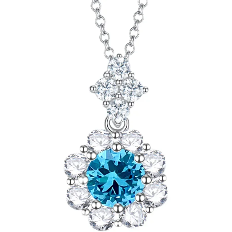 

New niche light luxury flower bud S925 pure silver pendant versatile collarbone chain simple temperament Jewelry
