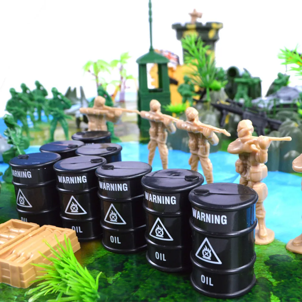 130Pcs Simulation Set Premium Plastic Soldiers for Sand Table Wargaming Modern Battle Scene Display Play
