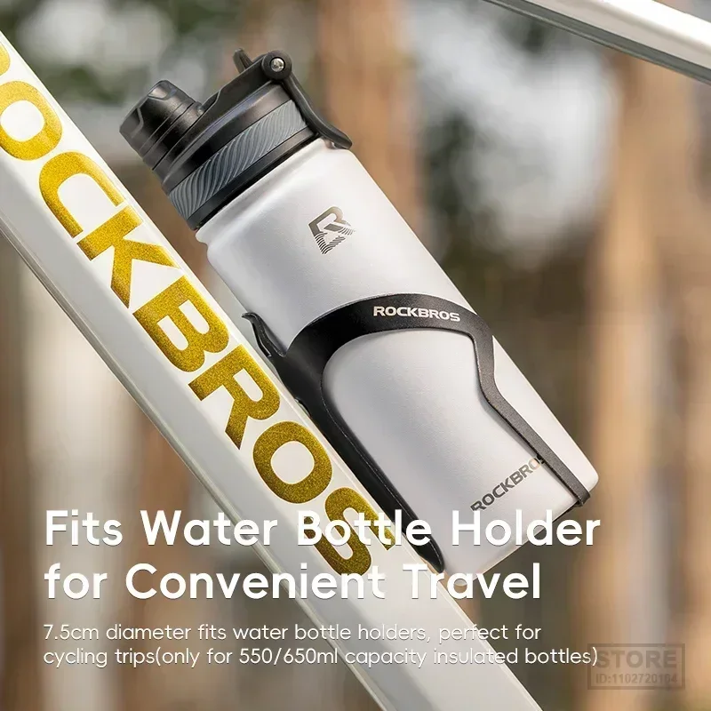 ROCKBROS 1L Thermal Water Bottle Sports Water Bottle Non Slip 304 Stainless Steel Cold And Hot Thermo Cup Cycling Hiking Equip