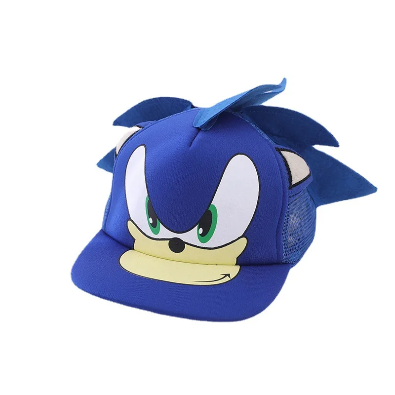 Children\'s Hat Sonic Baseball Cap Spring and Autumn New Cartoon Flat Brim Hat for Boys and Girls Super Sonic Mouse Hip-Hop Hat