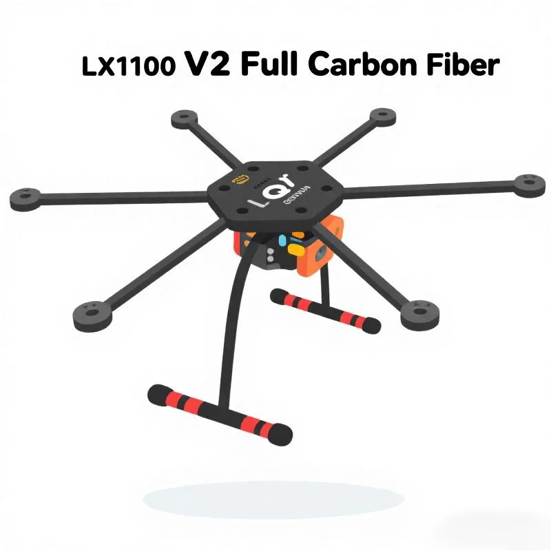 

LX1100 Полностью углеродное волокно Pixhawk 6C PRO M8N M9N M10 Управление полетом 1100 мм Шестигранная рама B-CUBE 80A ESC Комплект 6215 Двигатель