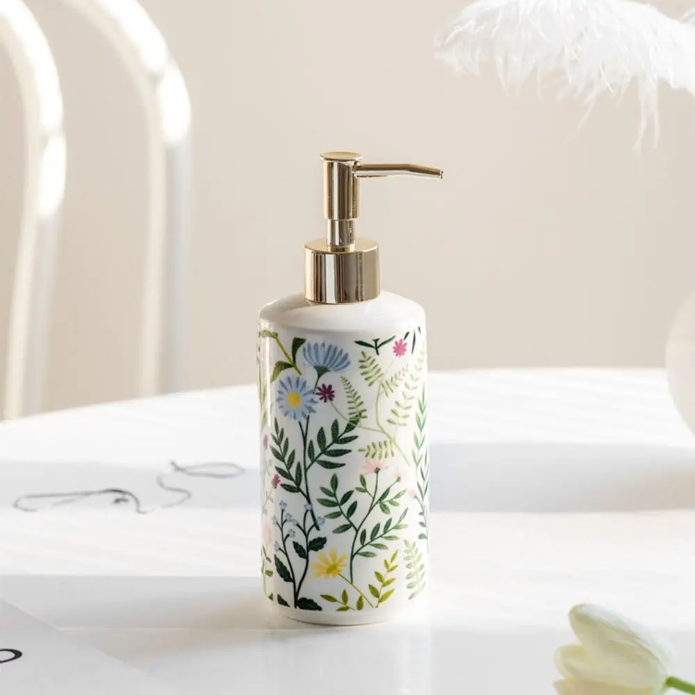 Vintage Ceramic Soap Dispenser Durable Refillable Creative Liquid Storage Container Save Soap Empty Hand Wash Dispenser Toilet