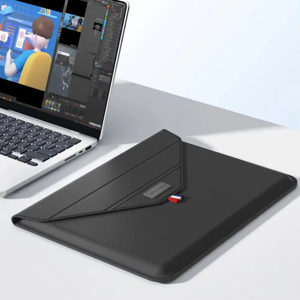 

Simple 13/14 Inch Laptop Sleeve Waterproof Wear-resistant Steady Support Bag Portable PU Laptop Carrying Case Travel