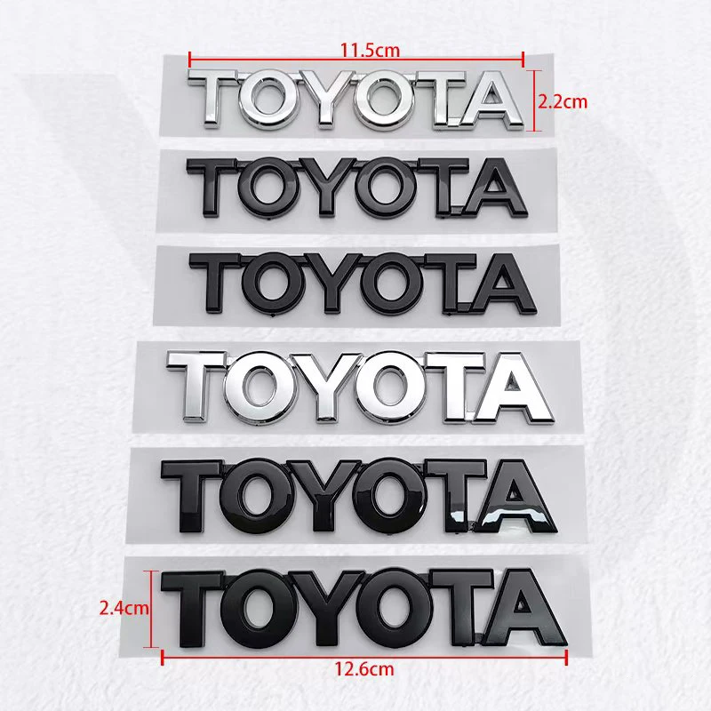 3d ABS Chrome Black Logo Toyota Emblem Letters Car Rear Trunk Sticker For Toyota Yaris RAV4 Corolla Camry REIZ Hilux Accessories