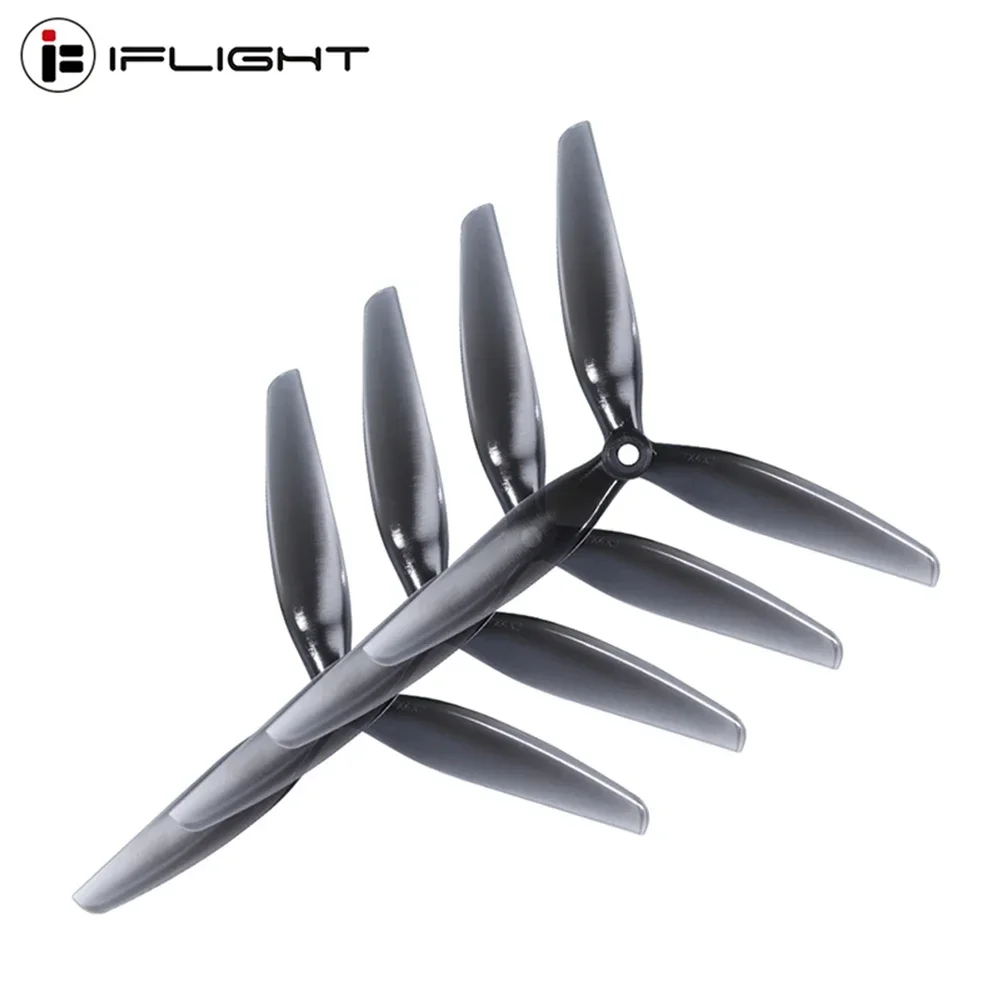 HQProp 7X4X3 7inch Light Grey (2CW+2CCW)-Poly Carbonate 3 Blade / Tri-blade Propeller for RC FPV Racing Drone