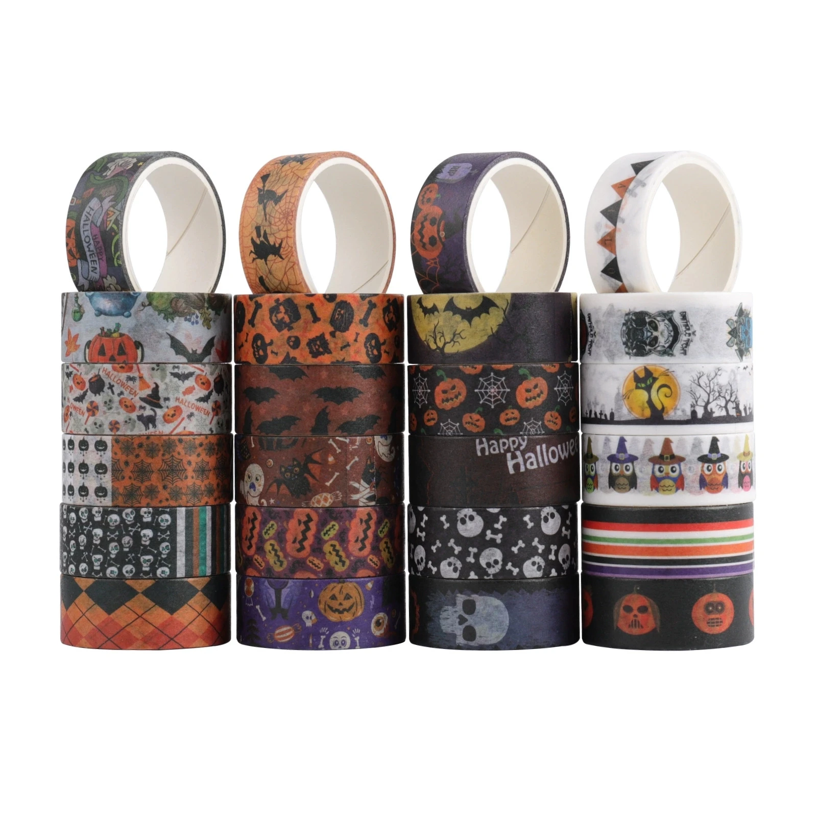 24 Rolls Halloween Washi Tape Masking Tape Stickers Decorative Tape for Wrapping Tape Stickers Scrapbook Journal DIY Craft