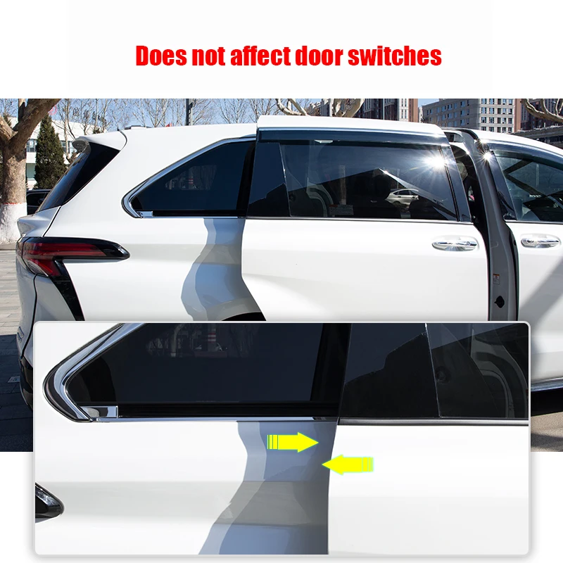 Para Toyota Sienna 2022-2023 Decorativo porta de aço inoxidável trilho deslizante tira brilhante suprimentos automotivos adesivo