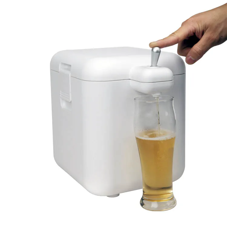 6 Cans Beer Dispenser with Ultrasonic Foam Maker & Ice Tube Cooling - Creates Creamy Foam for 330/500ML Cans Perfect for Outdoor