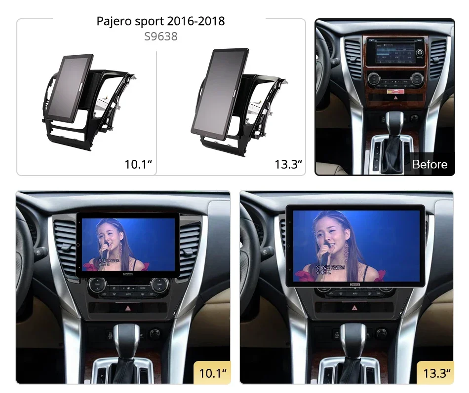 Android10.0 Ownice Car Radio Auto for Mitsubishi Pajero Sport 3 2016-2018 13.3'' No DVD support USB Quick Charge Nano 1920*1080