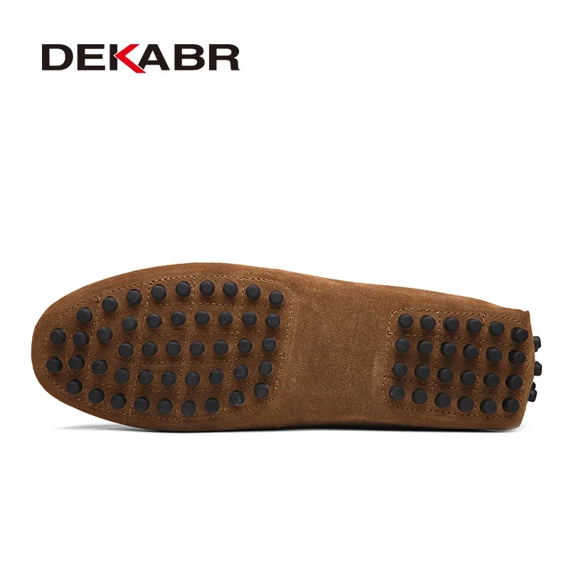 DEKABR Large Size 49 Men Loafers Soft Moccasins High Quality Spring Autumn Genuine Leather Shoes Men Warm Flats Driving Shoes