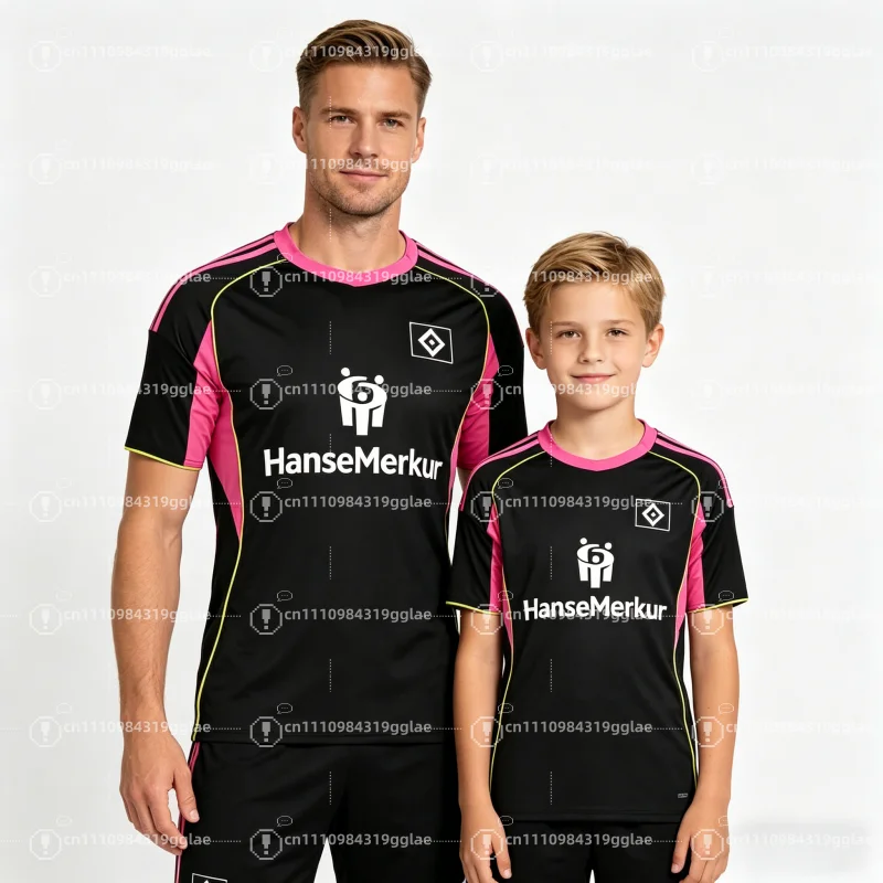 Camisas de Futebol Hamburger SV para Casa e Fora, Camisetas Esportivas de Manga Curta para Família e Pais e Filhos, Respirável e de Secagem Rápida
