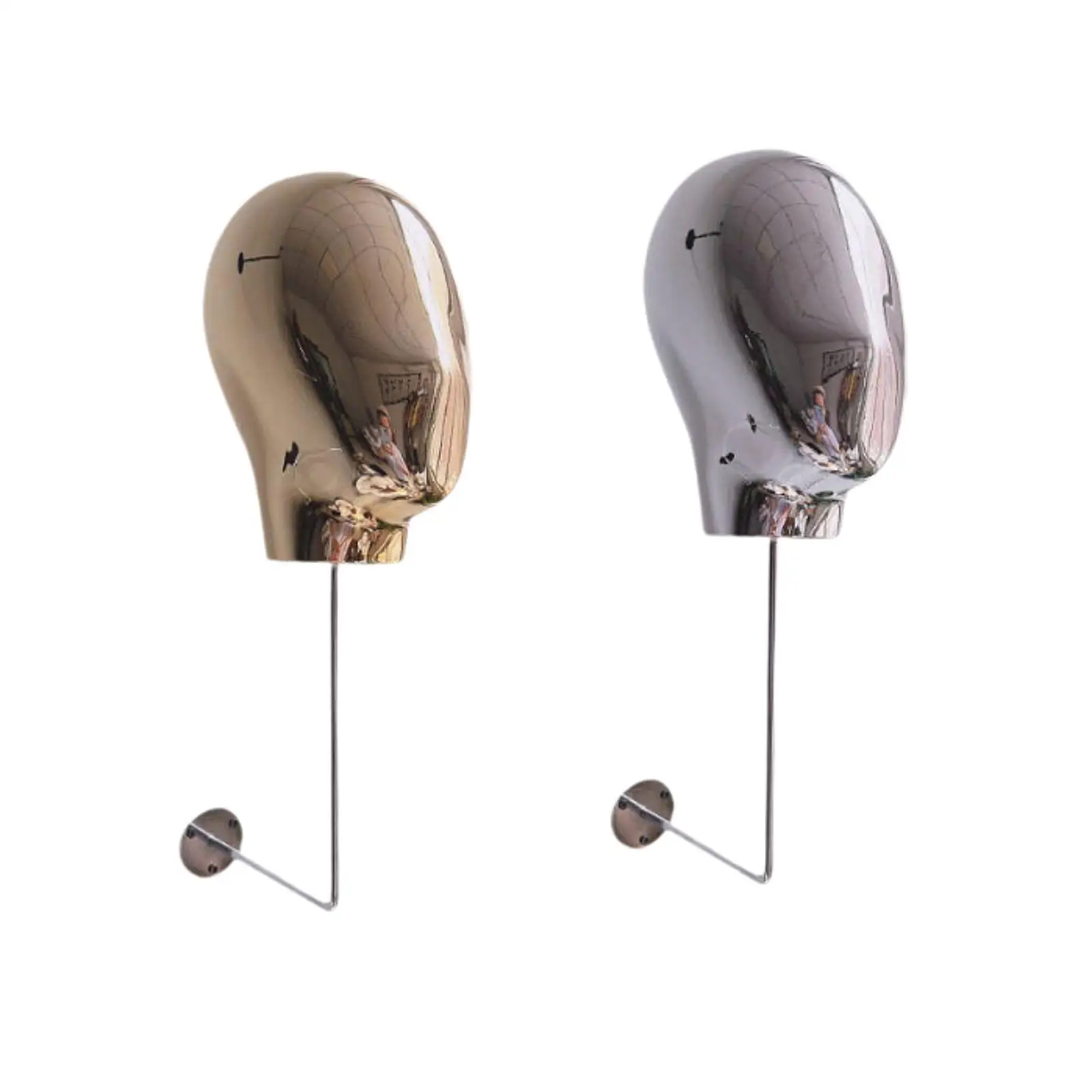 

Wall Mount Mannequin Head Manikin Head Metal Multipurpose Hat Holder Hanging Stand for Headphone Tabletop Hair Salon Shop