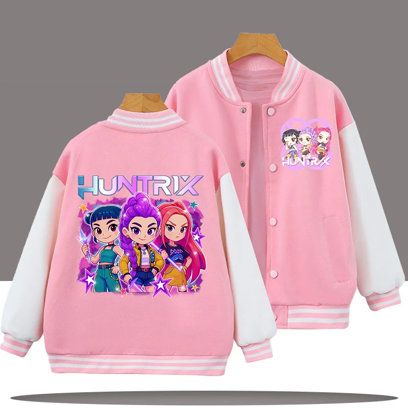 

Детская бейсбольная куртка с принтом KPop Devil Hunter, весна/лето, спортивная одежда с длинными рукавами и героями мультфильмов, KPop, аниме для мальчиков и девочек