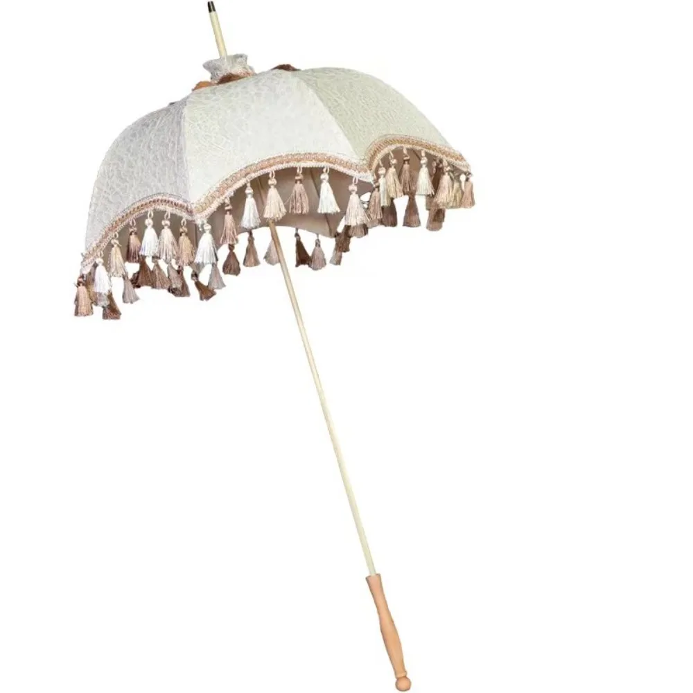 Lace tassel antique French umbrella Victoria lolita European photography wedding dress