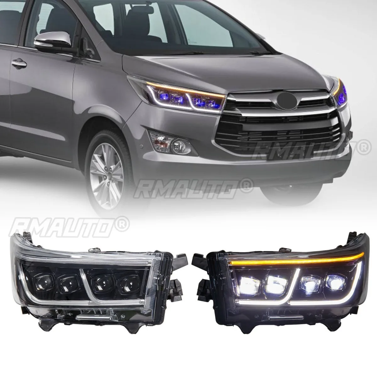 

For Toyota Innova 2015-2022 Left Right Lamp LED Daytime Light Front LED Headlamp Assembly Wide Light Corner Lamp