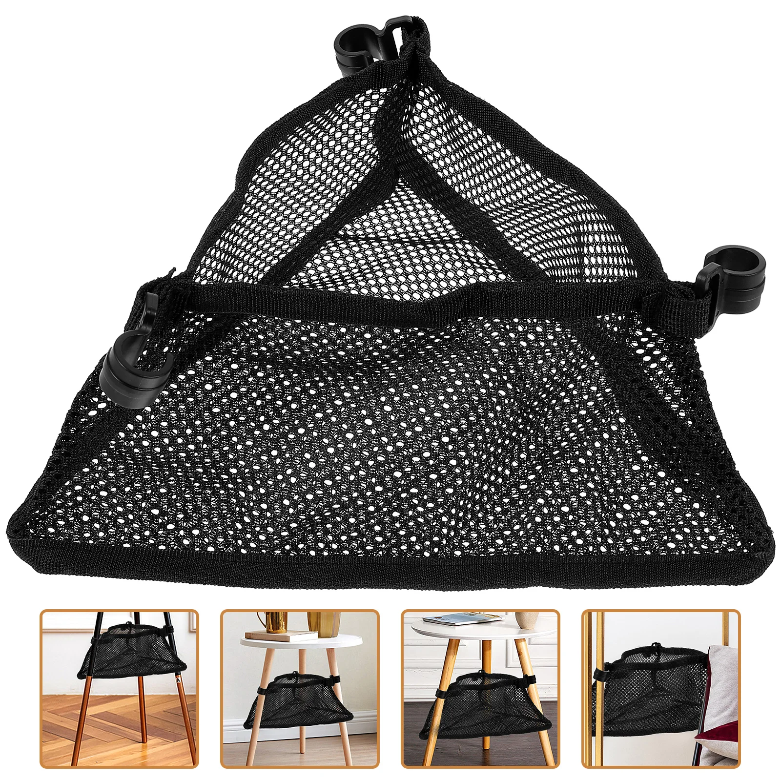 

Small Round Table Net Bag Folding Storage under Camping Accessories Netting for Desk Outdoor Foldable
