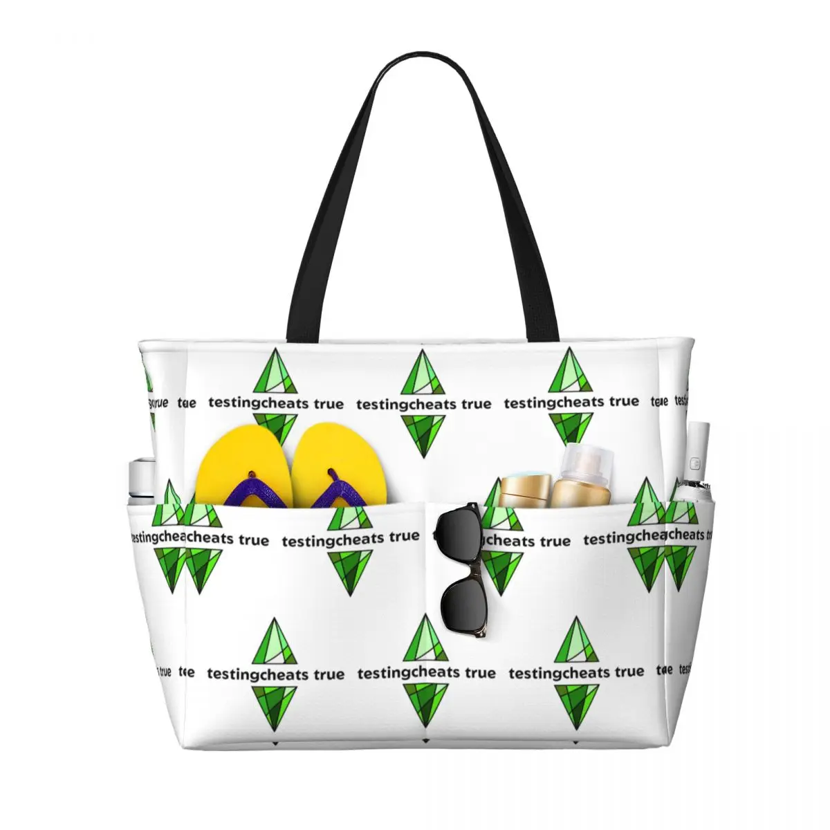 

The Sims 4 - Testingcheats True Plumbob Пляжная большая сумка Спортивная большая сумка для тренажерного зала и йоги Женская дорожная сумка Сумка для фитнеса