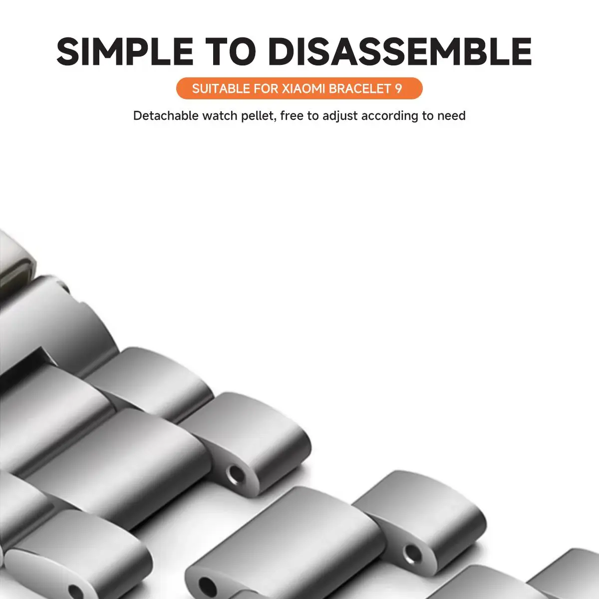 샤오미 미 밴드 9 10용 메탈 밴드, 스테인리스 스틸 슬림 비즈니스 스트랩, 샤오미 밴드 8 스포츠 팔찌 액세서리