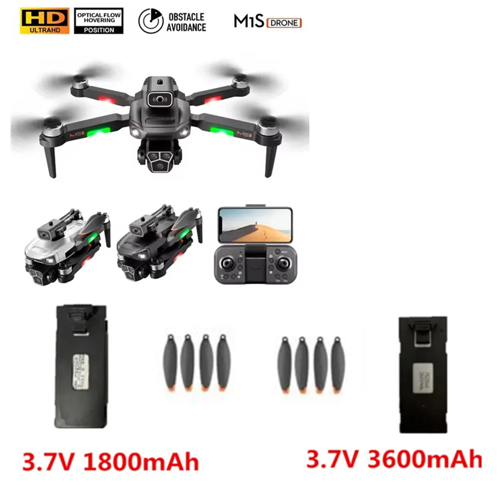 Accessori batteria drone M1S 3.7V 1800mAh / 3.7V 3600 mah / Pala dell'elica / Utilizzo per pezzi di ricambio mini drone M1s