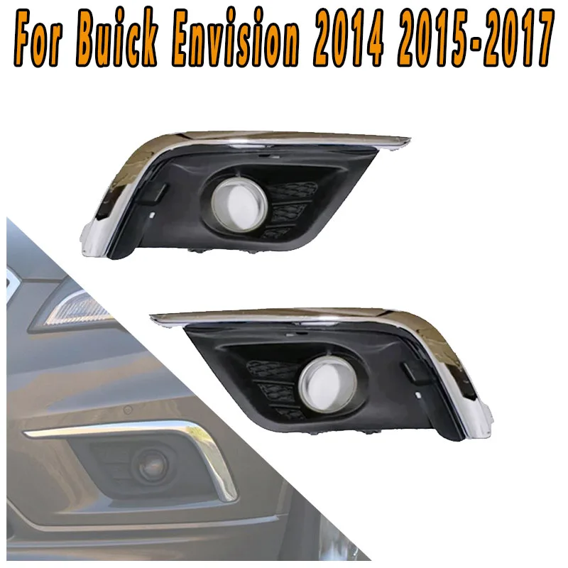 For Buick Envision 2014 2015 2016 2017 Front Fog Light Frame Decoration Anti-Fog Light Cover Front Bar Fog Light Plating Glitter