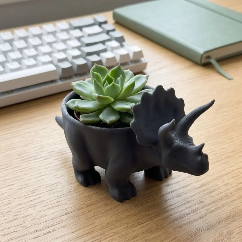 Creative 3D Printed Dinosaur Flowerpot Desktop Decoration Ornaments Mini Flower Pot Funny Plant Planting Pot Balcony