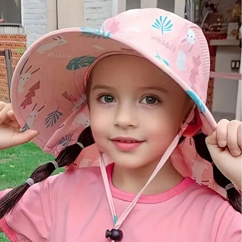 3-12YChildren's Sun Hats Summer UV Protection Boys' and Girls' Sun Hats Thin Sun Hats Beach Hats Large Brims