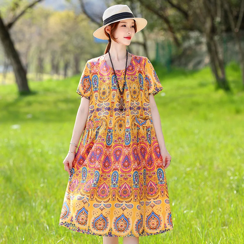 XL-6XL ملابس النوم المرأة قمصان النوم المتضخم القطن رايون ملابس النوم فستان سهرة حجم كبير خمر الأم Homewear قميص النوم