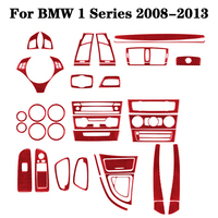 For BMW 1 Series Cope Convertible E82 E88 2008-2013 Auto Interior Carbon Fiber Decorative Red Stickers Car Accessories