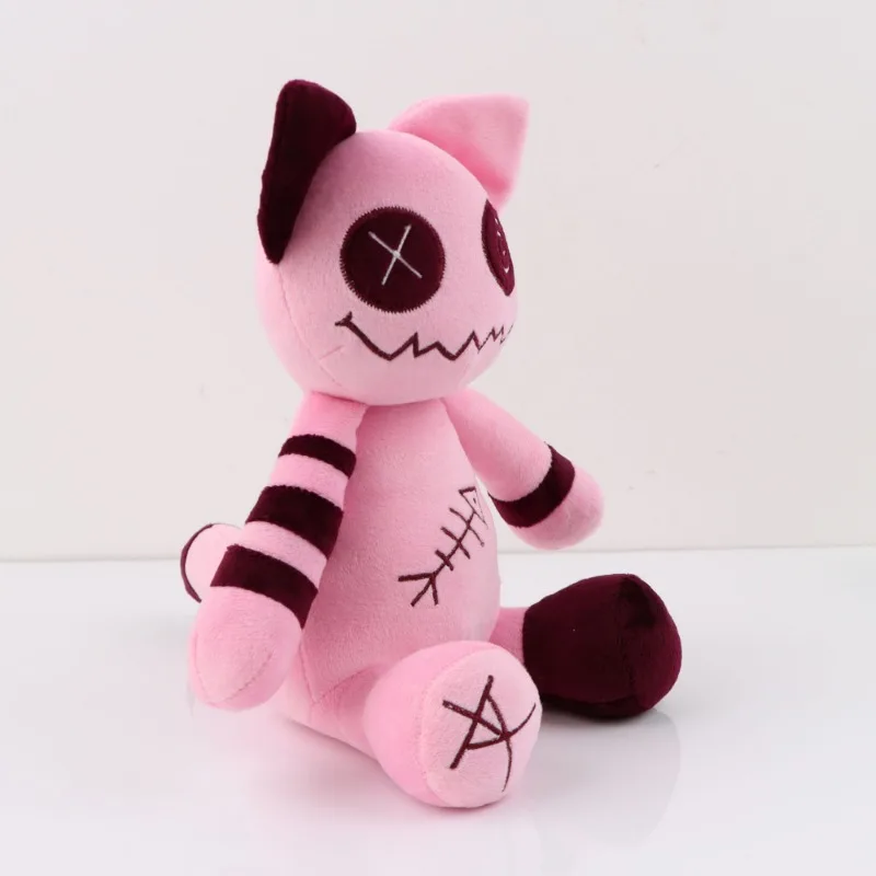 Zombie Cat wypchane zwierzę zabawka 25cm różowy Kawaii miękki Zombie Cat lalka Cartoon zabawka peryferyjna rzuć poduszka udekoruj kolekcję prezentów