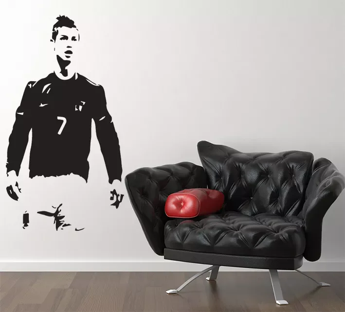 Cristiano Ronaldo Portugal Footballer Soccer football  Vinyl  Decal Wall Art Sticker removeable decor  self-adhesive