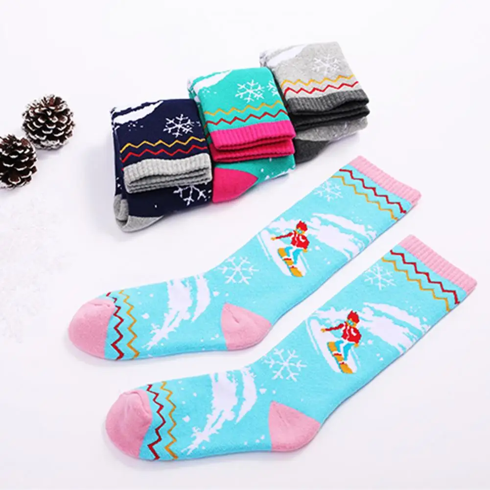 Ski Socks 1 Pair Delicate Sweat-absorbing Stretchy  Kids Winter Warm Thermal Snow Socks for Winter