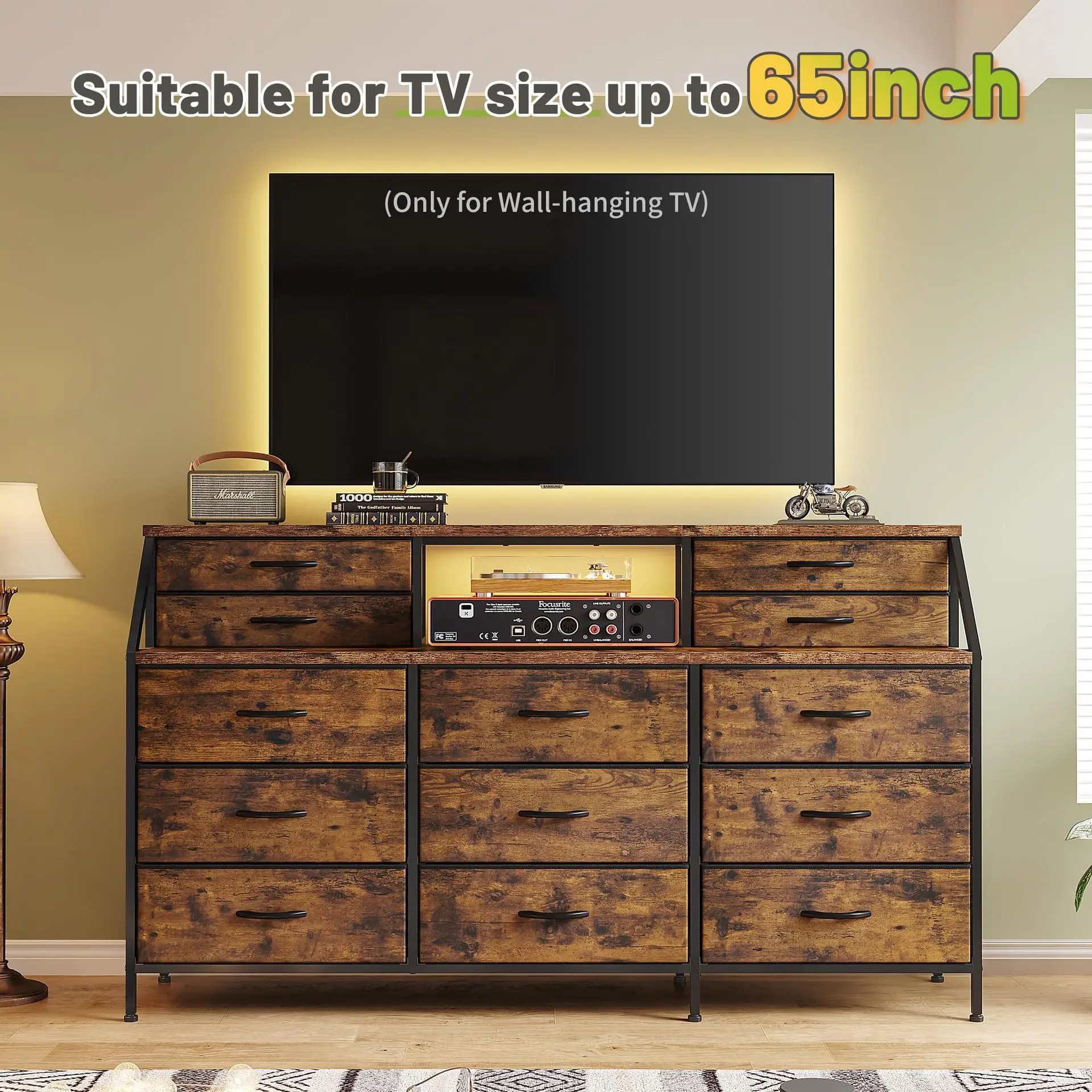 Non Woven Drawer Chest Of Drawers Bedroom Storage Cabinet Living Room TV Stand Wall Cabinet