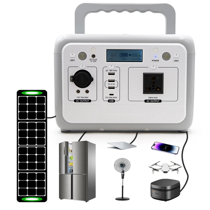 

Резервные бытовые перезаряжаемые электрические генераторы 500 Вт, мобильная электростанция Lifepo4, портативная зарядная станция для дома