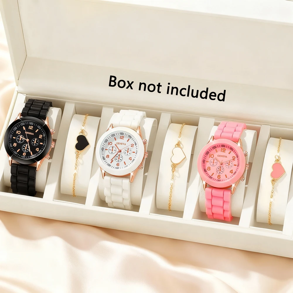 6-piece women's watch+accessory set, new fashionable watch+elegant accessories, the best choice for gift givinge