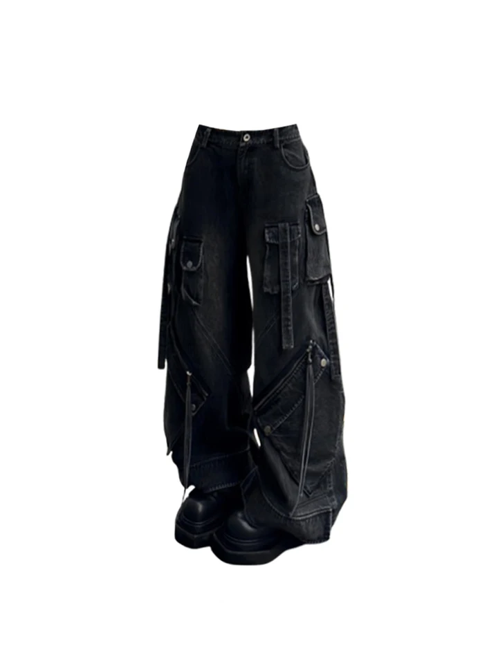 パンツ 00s reflem gimmick black pants y2k S0a0d1990759c4cbc87b56694b478b
